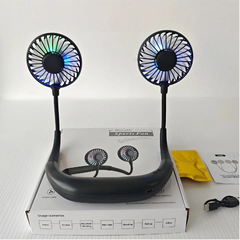 Foldable USB Rechargeable Neck Fan Hands-Free Portable with 3-Speed Cooling