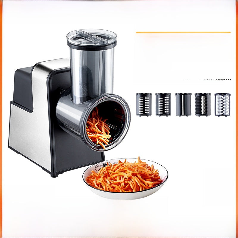 Stainless Steel Electric Vegetable Slicer & Cheese Grater Multi-Function Food Processor with 5/7 Interchangeable Blades
