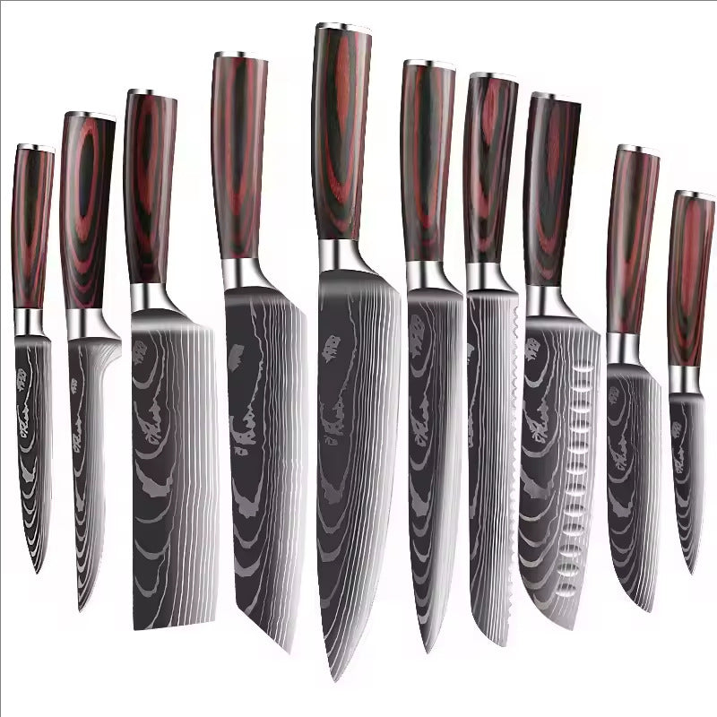 Premium Damascus Style Chef Knife Set ? Stainless Steel Kitchen Knives