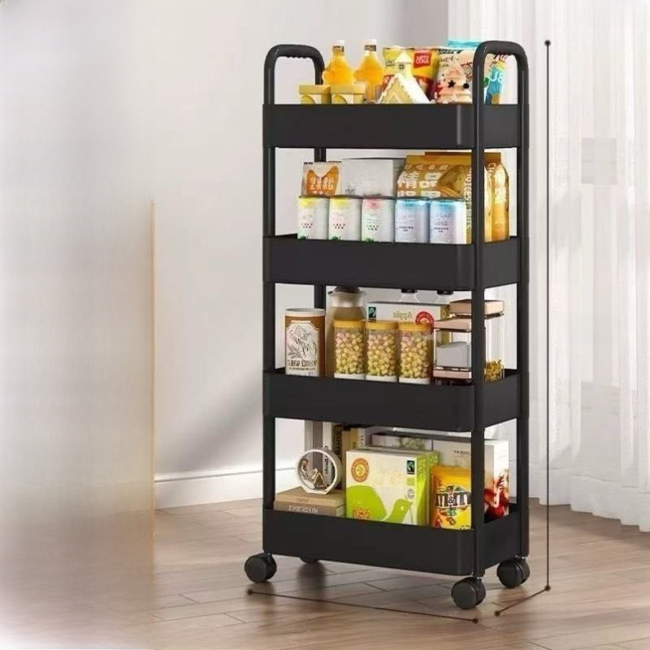 5-Tier Rolling Storage Organizer Cart for Kitchen, Bathroom & Home