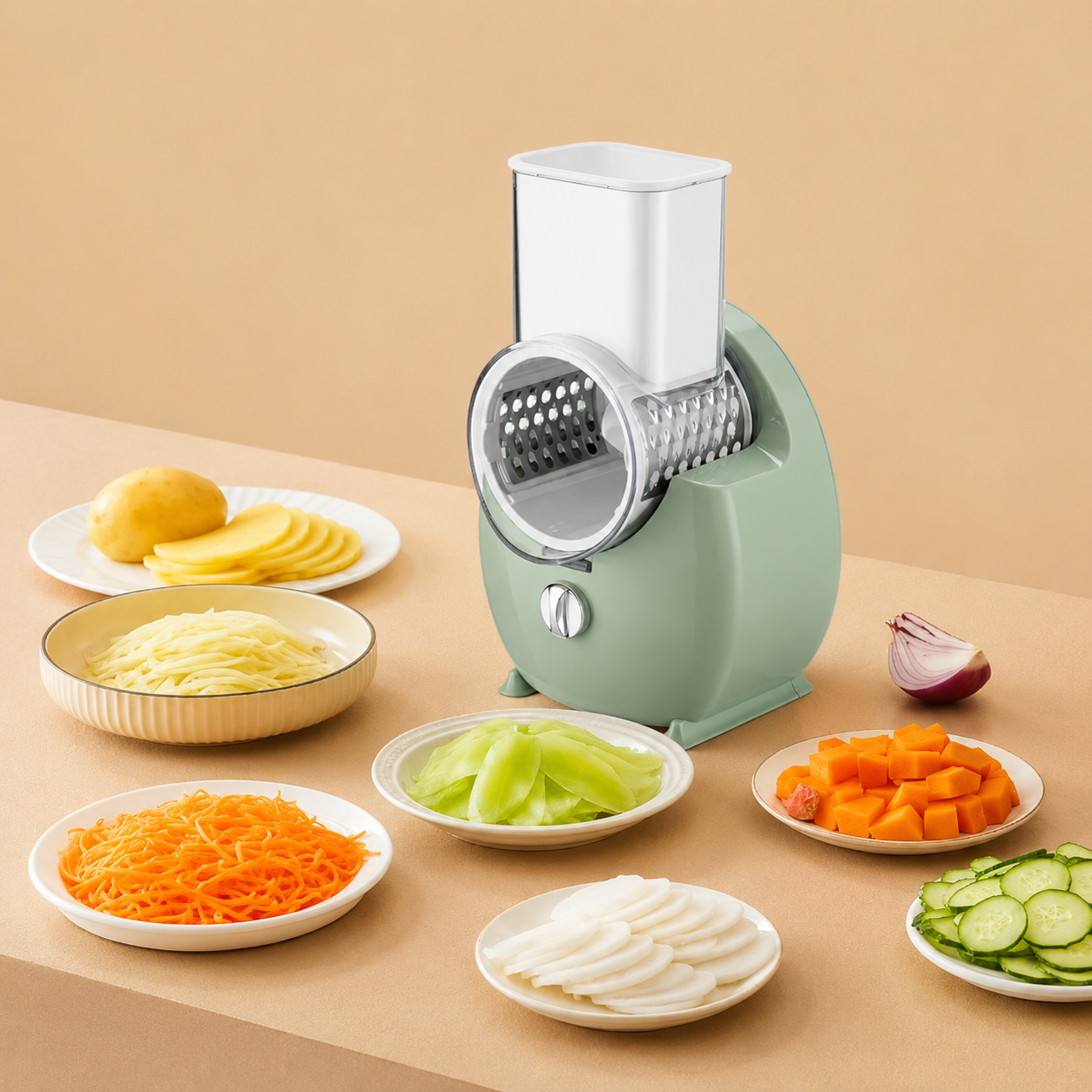 Fully Automatic Electric Vegetable Cutter & Slicer | Rapid Slicing & Shredding Machine